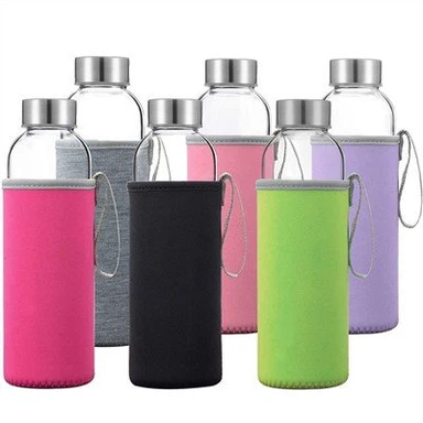 Boutèy vè sèl miray ak kouvèti SS ak manch twal